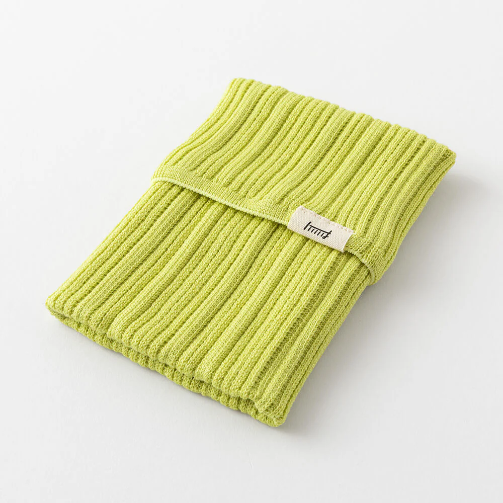 Dzianinowe etui na notatnik Midori HARAMAKI | Limonkowe - Image 4