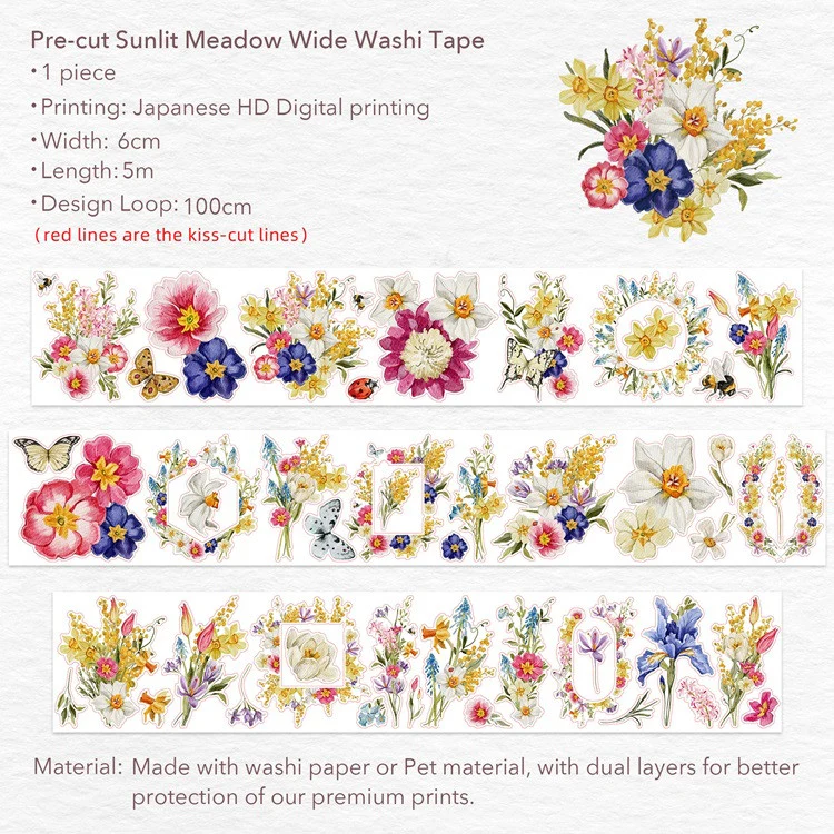 Taśma Washi Pre-Cut | Słoneczna Łąka - Image 6