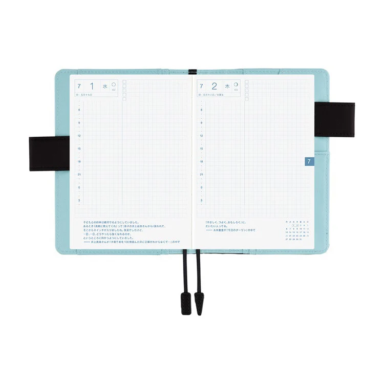 Okładka na kalendarz Hobonichi Techo A6 | Colors: Black x Clear Blue - Image 9