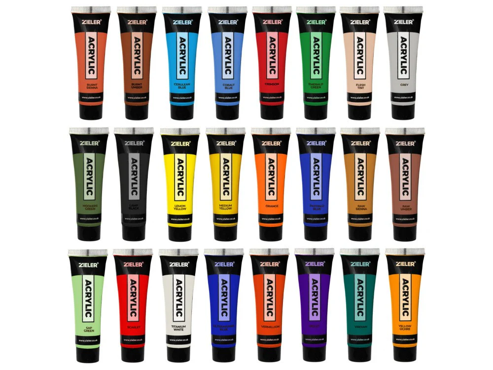 Farby Akrylowe Zieler Premium Acrylic Paints 24 kolory - Image 2