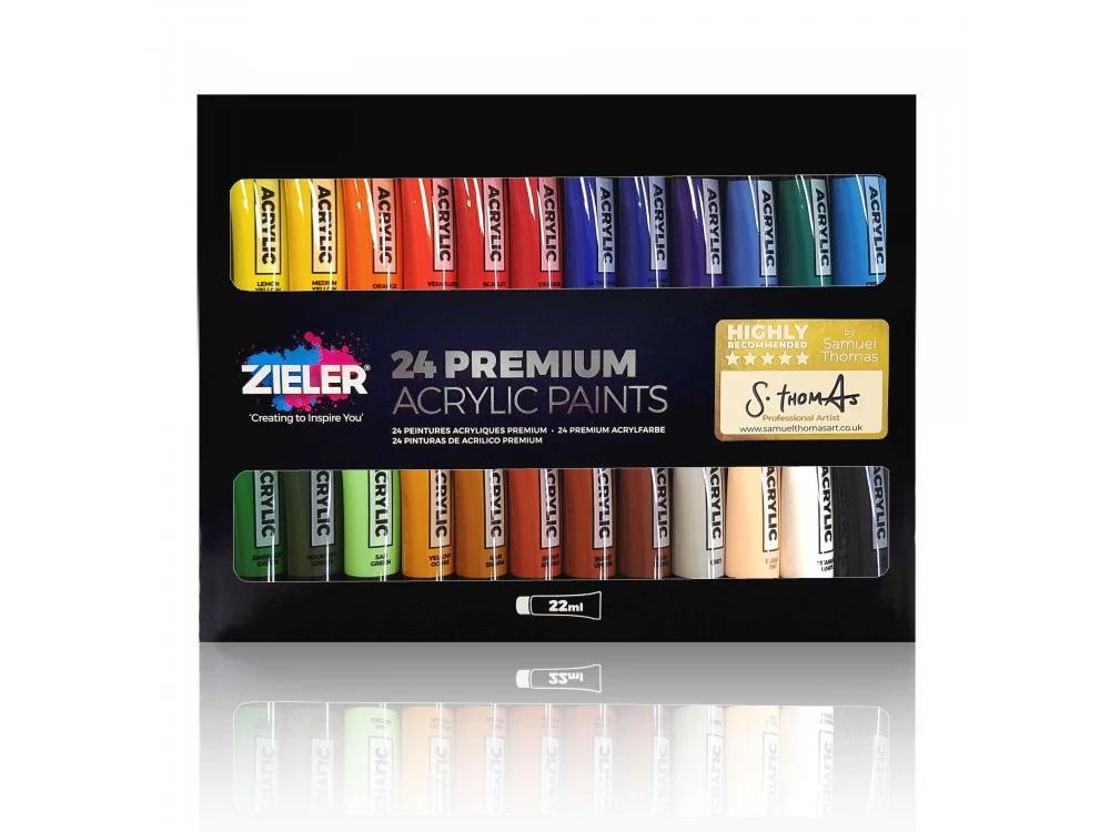 Farby Akrylowe Zieler Premium Acrylic Paints 24 kolory - Image 3