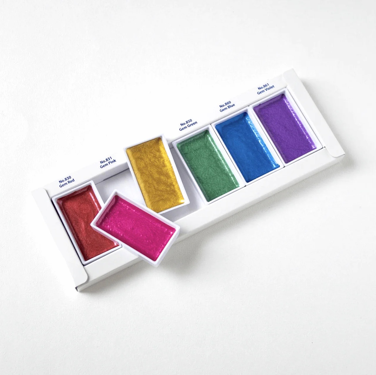 Farby akwarelowe Kuretake Gansai Tambi Gem Colors 6 sztuk - Image 3
