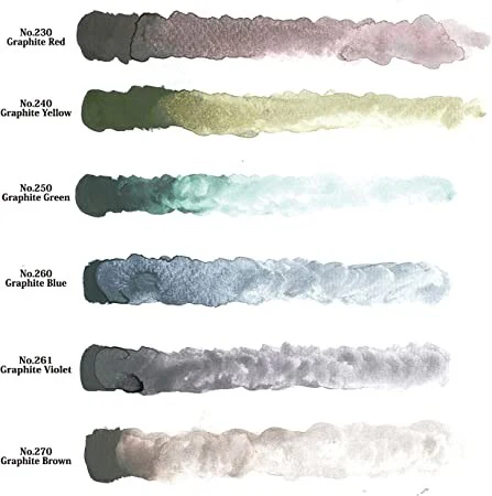 Farby akwarelowe Kuretake Gansai Tambi Graphite Colors 6 sztuk - Image 2