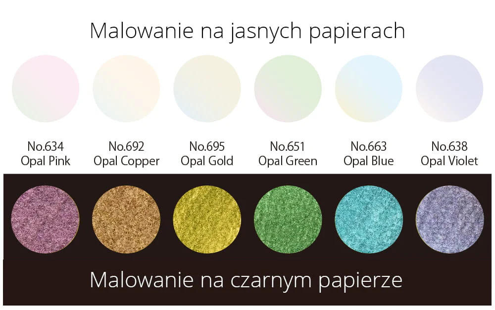 Farby akwarelowe Kuretake Gansai Tambi Opal Colors 6 sztuk - Image 2