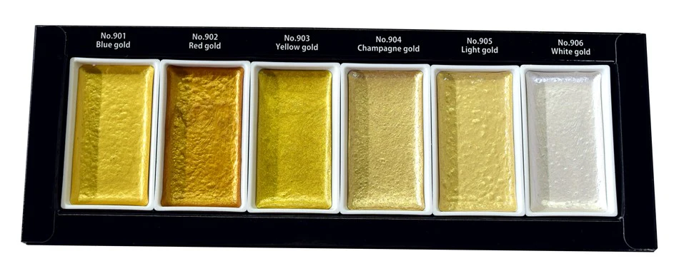 Farby akwarelowe Kuretake Gansai Tambi Starry Colors  6 sztuk - Image 3
