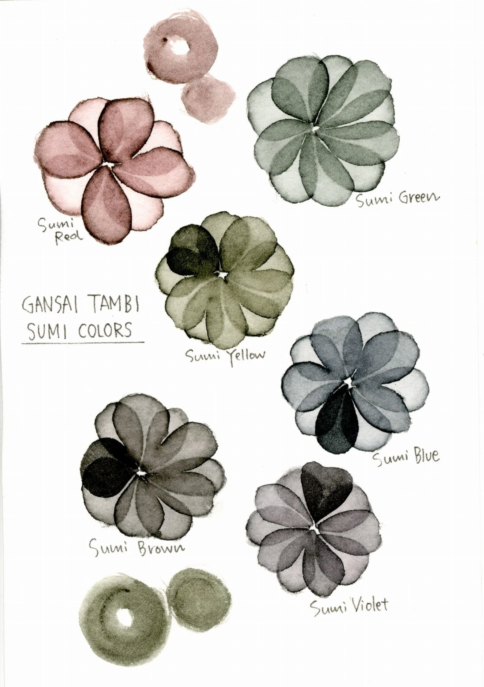 Farby akwarelowe Kuretake Gansai Tambi Sumi Colors 6 sztuk - Image 3