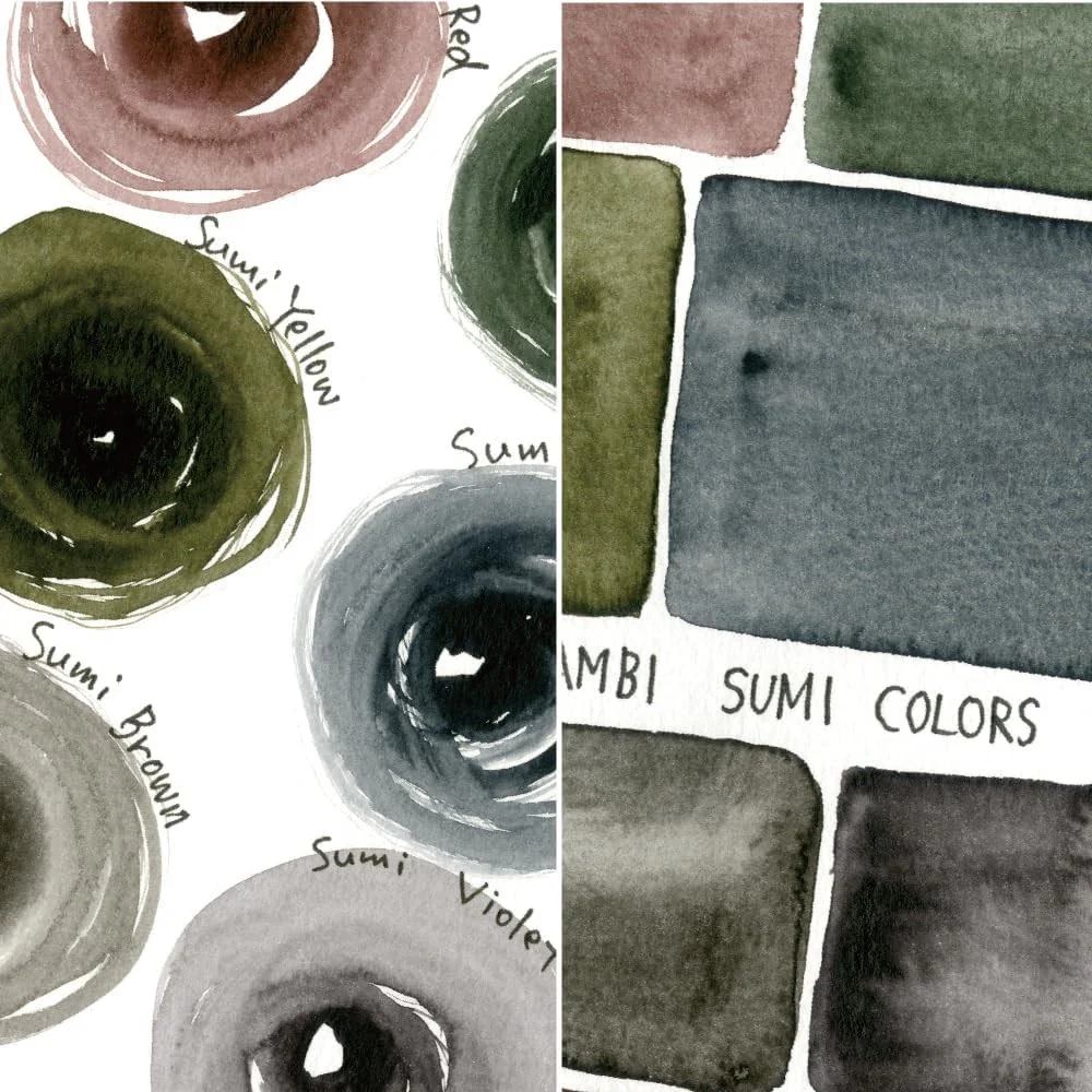 Farby akwarelowe Kuretake Gansai Tambi Sumi Colors 6 sztuk - Image 6