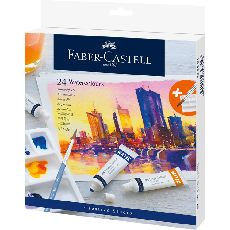Farby akwarelowe w tubkach Faber-Castell | 24 kolory - Image 2