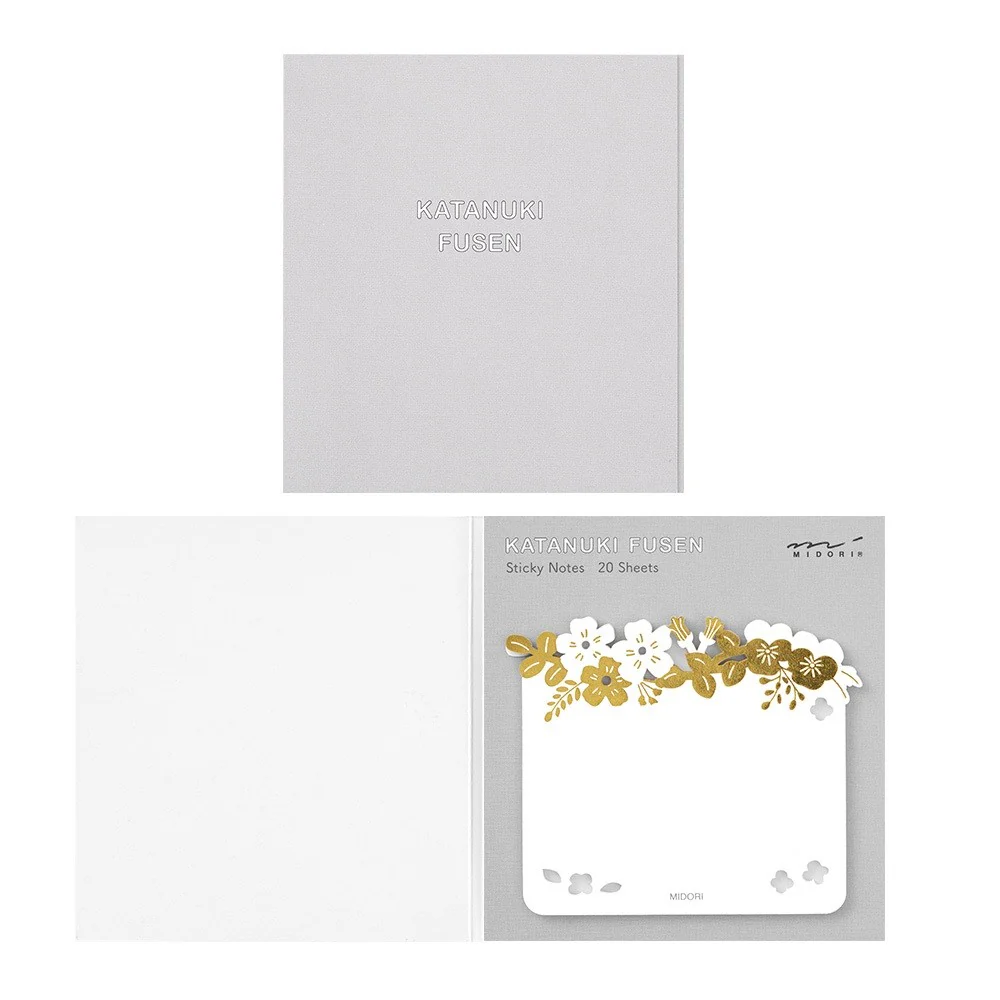 Karteczki samoprzylepne Midori Katanuki Fusen Foil Stamping | Kwiaty - Image 2