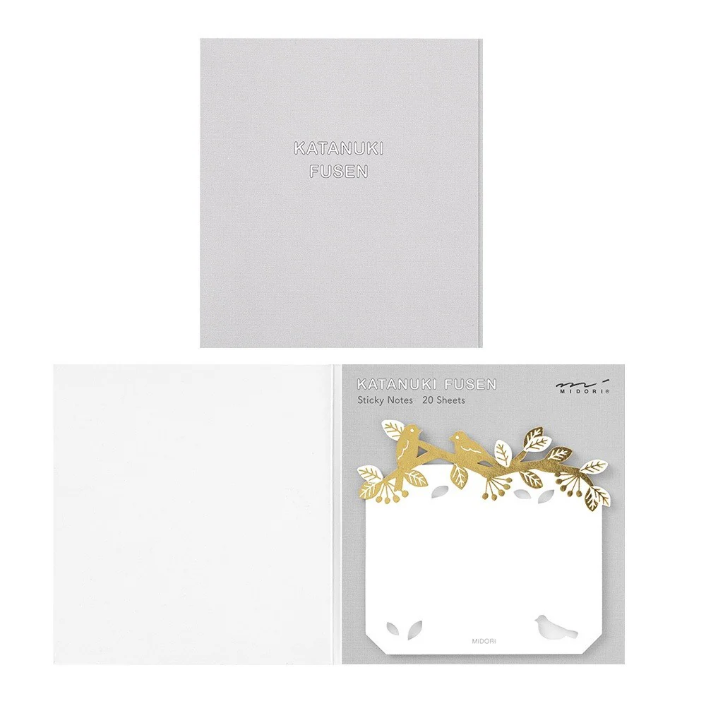 Karteczki samoprzylepne Midori Katanuki Fusen Foil Stamping | Ptaki - Image 4