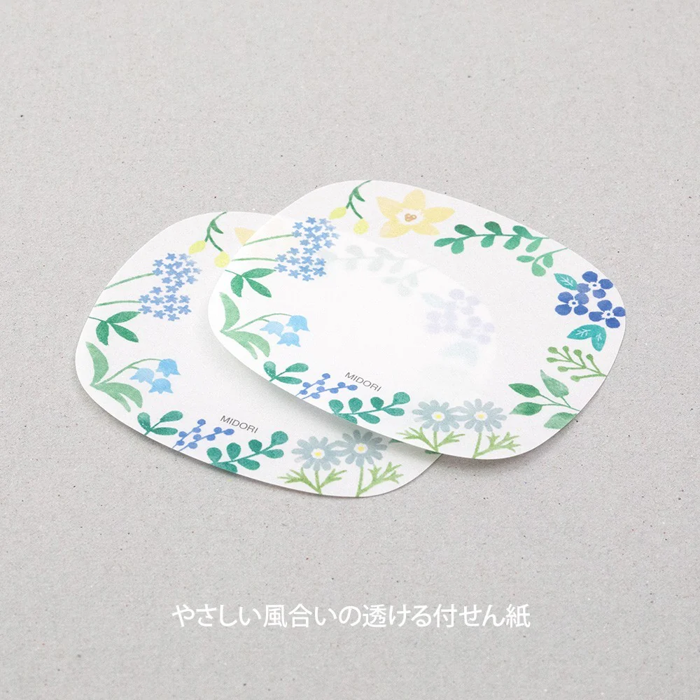 Karteczki samoprzylepne Midori Sakura Fusen Transparentne | Dzikie kwiaty - Image 2