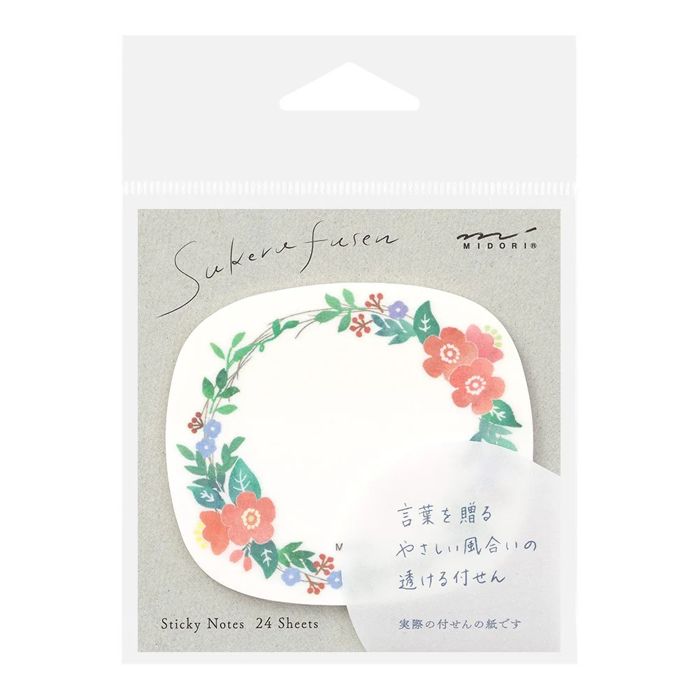 Karteczki samoprzylepne Midori Sakura Fusen Transparentne | Wianek - Image 5