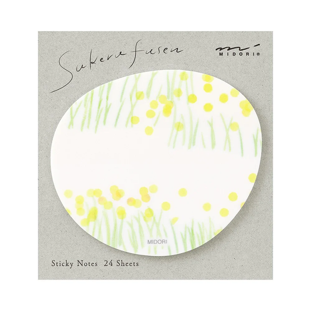 Karteczki samoprzylepne Midori Sakura Fusen Transparentne | Żółte kwiatki - Image 2