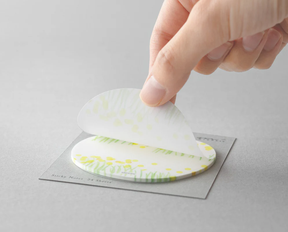 Karteczki samoprzylepne Midori Sakura Fusen Transparentne | Żółte kwiatki - Image 5