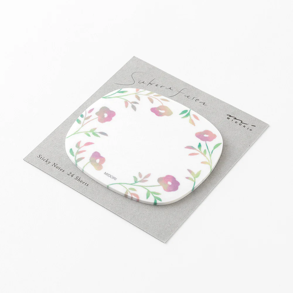 Karteczki samoprzylepne transparentne Midori Sakura Fusen | Różowe kwiaty - Image 3