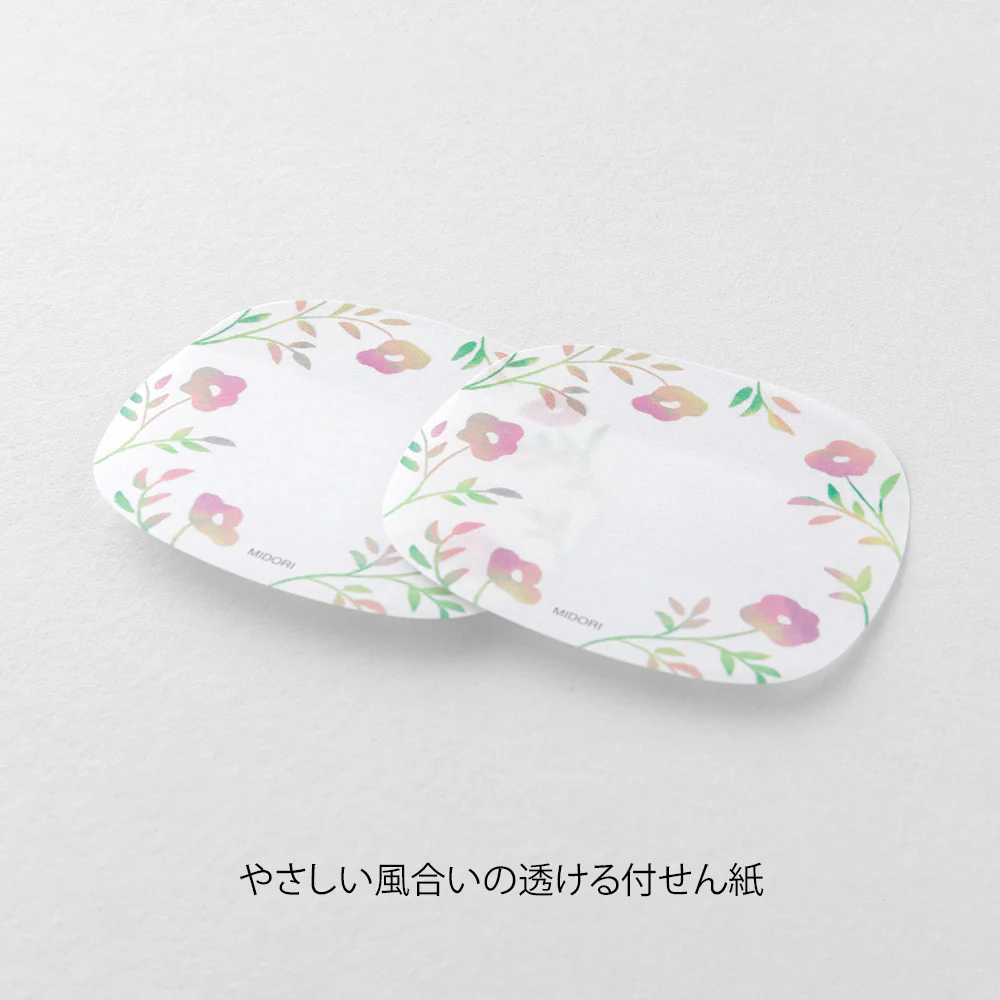 Karteczki samoprzylepne transparentne Midori Sakura Fusen | Różowe kwiaty - Image 4