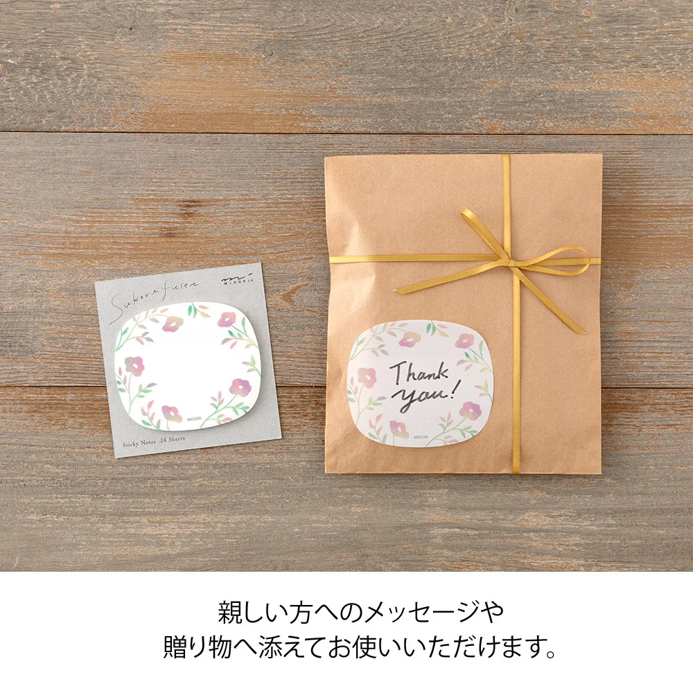Karteczki samoprzylepne transparentne Midori Sakura Fusen | Różowe kwiaty - Image 6