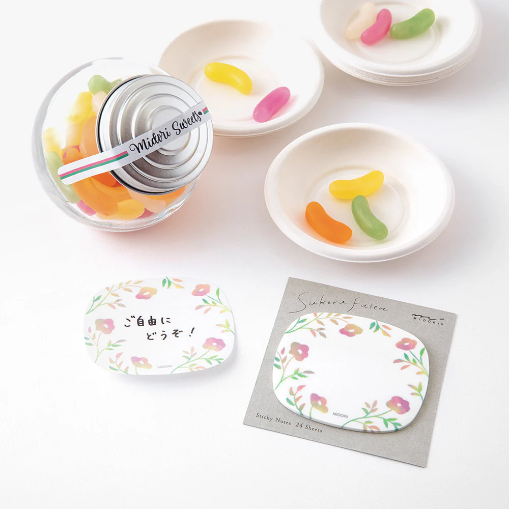 Karteczki samoprzylepne transparentne Midori Sakura Fusen | Różowe kwiaty - Image 7