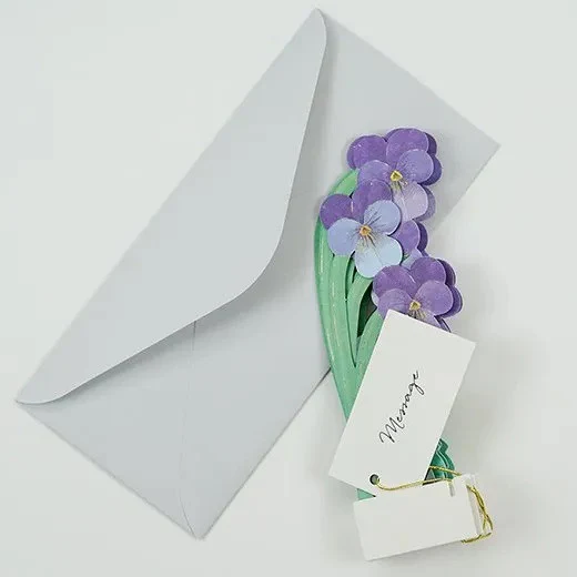 Kartka okolicznościowa 3D Blooming mini | Fiołek - Image 2