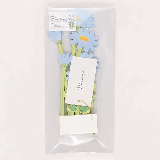 Kartka okolicznościowa 3D Blooming | Niebieskie stokrotki - Image 3