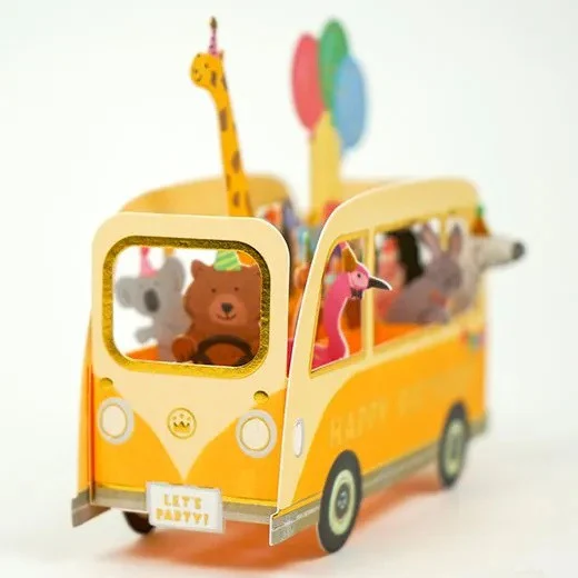 Kartka urodzinowa 3D | Wesoły autobus - Image 3