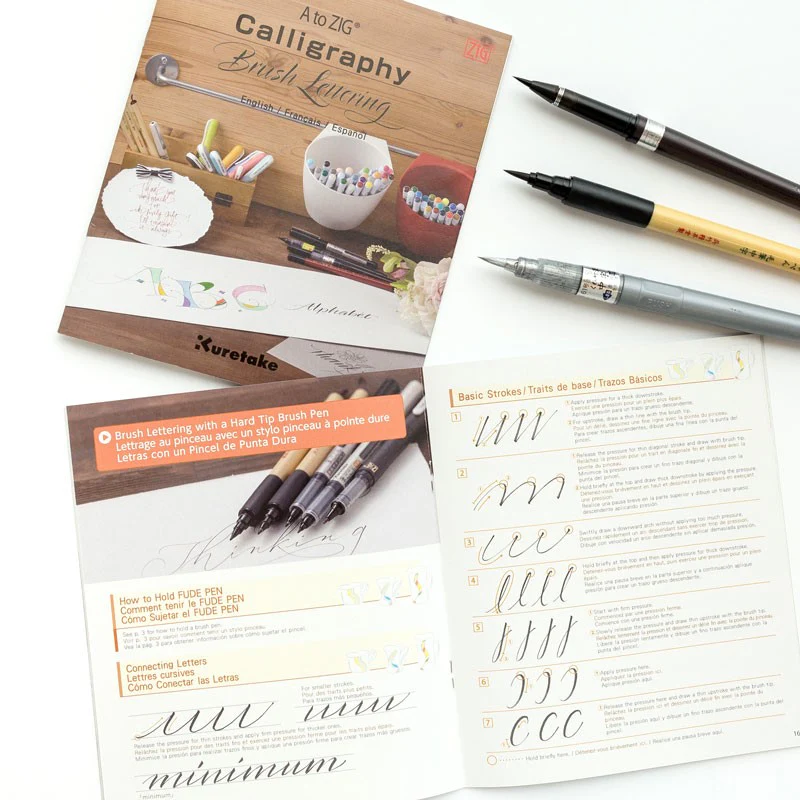 Kuretake książeczka do kaligrafii Zig Calligraphy Brush Lettering Book - Image 3
