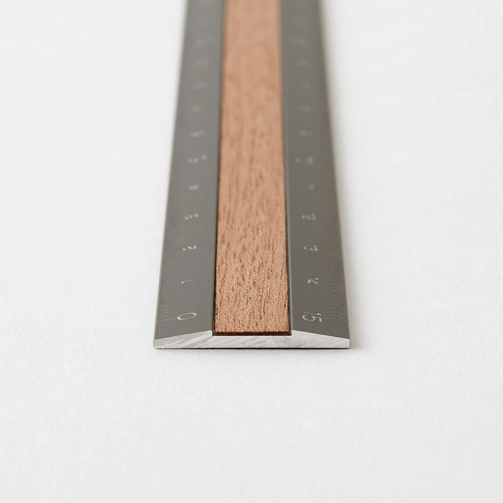 Linijka Midori 15cm | Szara + Ciemne drewno - Image 4