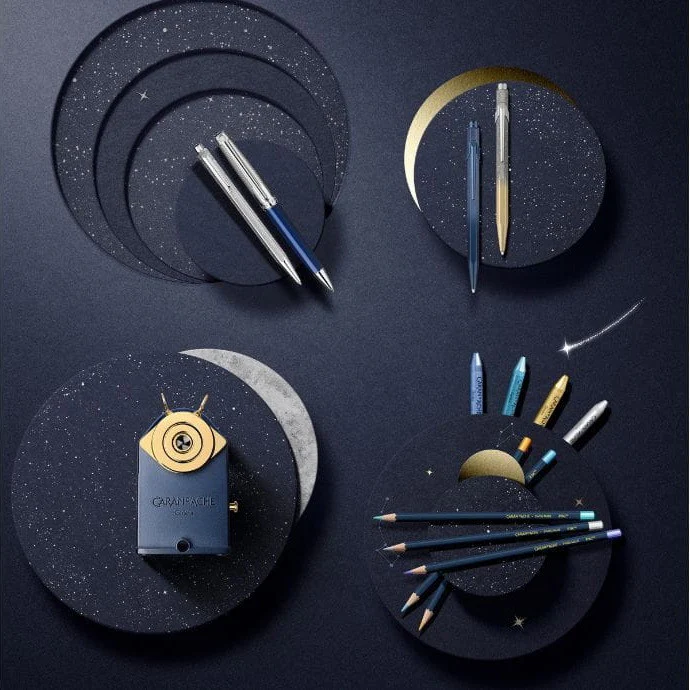 Metaliczne kredki Caran D'Ache Cosmic Blue 10 szt. | Edycja limitowana - Image 6