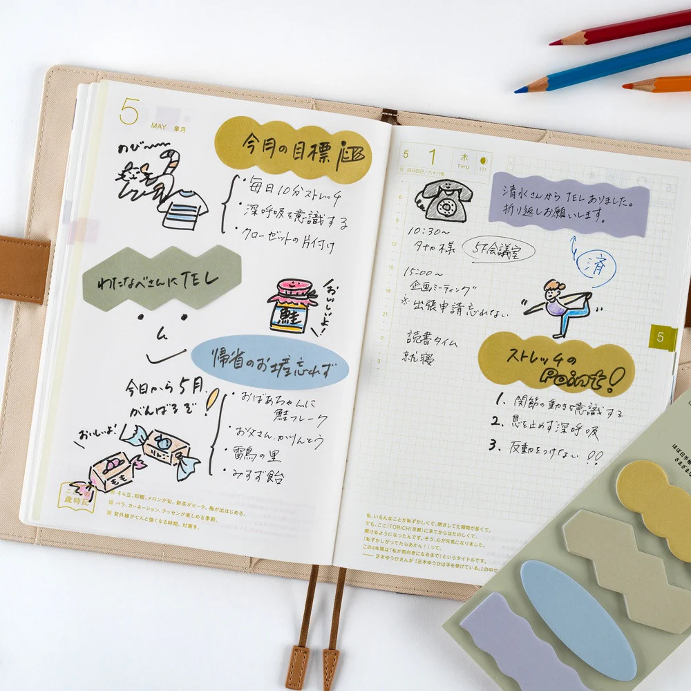 Naklejki Hobonichi | TSUKI no IRO: Karteczki indeksujące - Shape - Image 3