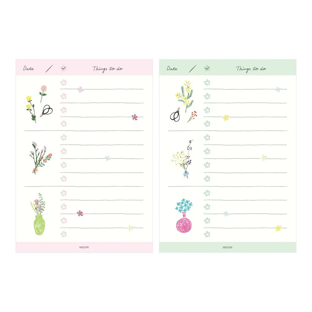 Notes Midori To Do Memo Pad | Kwiaty - Image 4