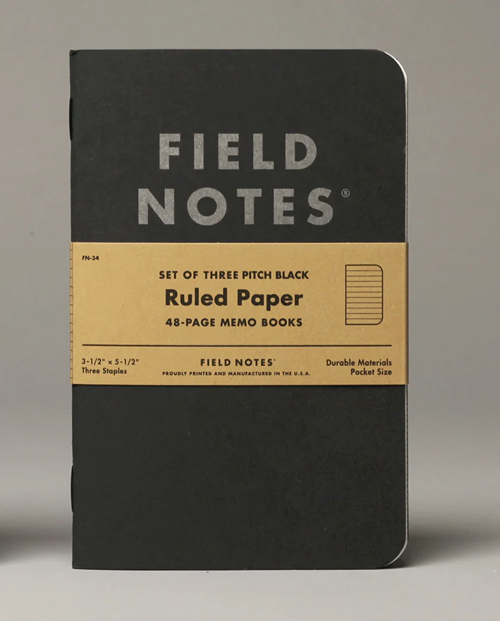 Notesy Field Notes Pitch Black 3 szt. w linie - Image 3