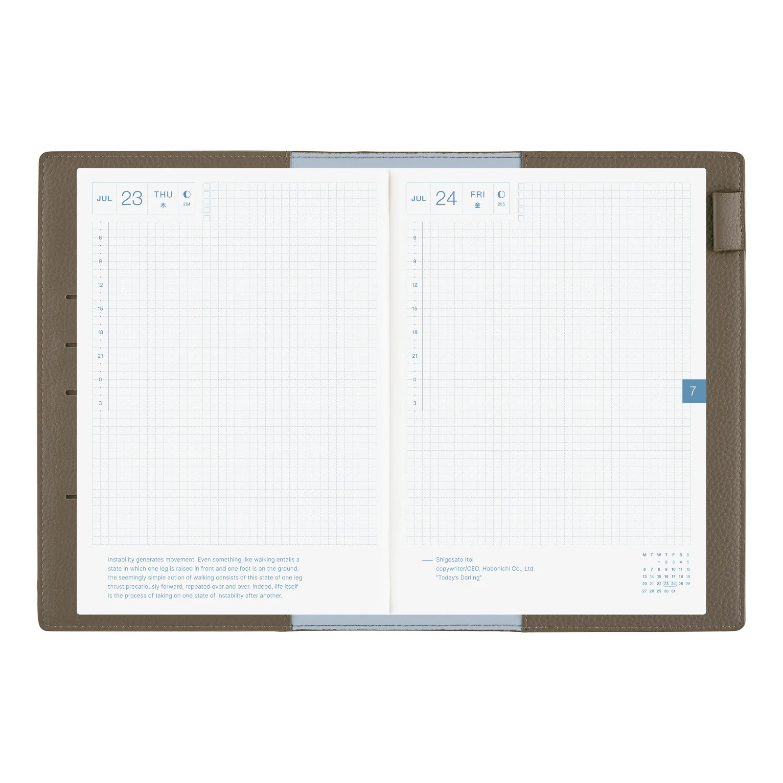Okładka na kalendarz Hobonichi Techo A5 | Leather: Taut ( Grey & Light Blue) - Image 11