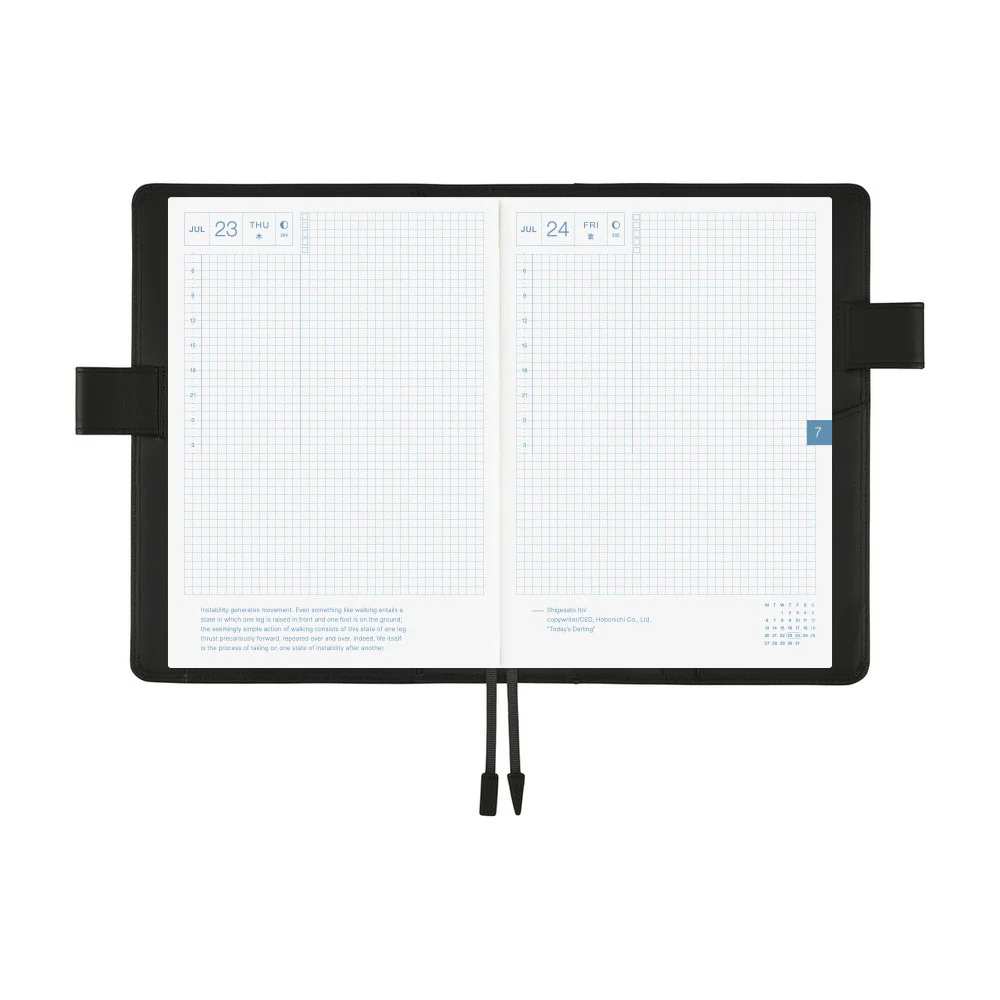 Okładka na kalendarz Hobonichi Techo A5 | Leather: TS Basic - Black - Image 7