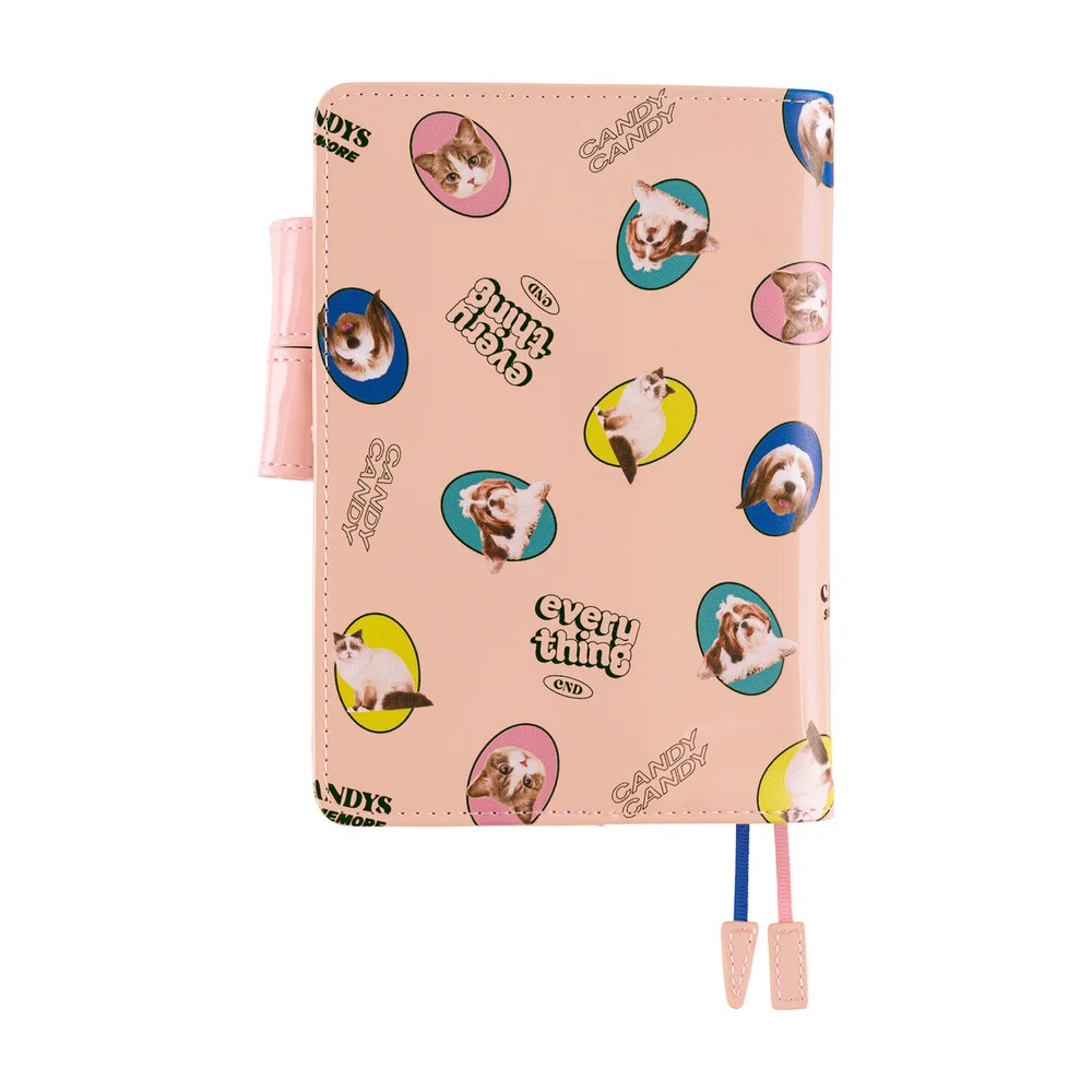 Okładka na kalendarz Hobonichi Techo A6 | Candy Stripper: Random Dog & Cat (Pink) - Image 3