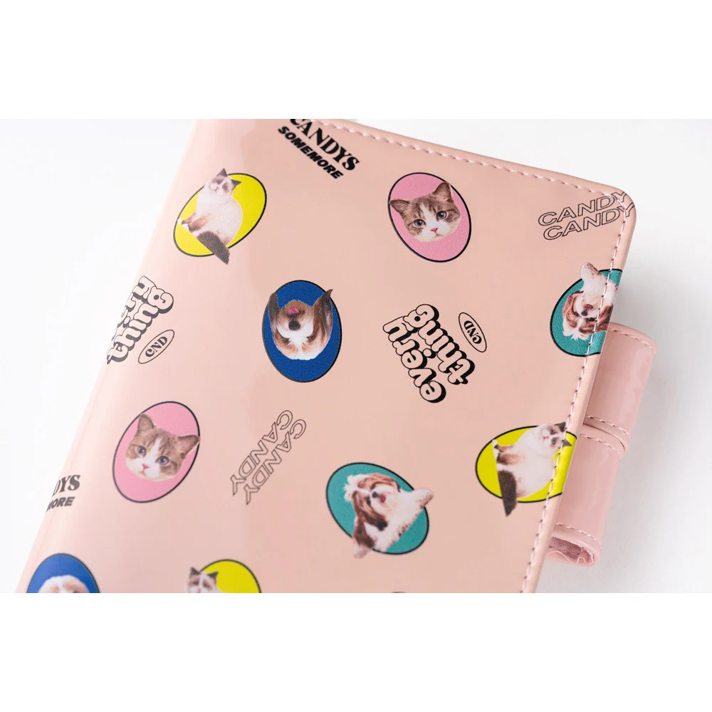 Okładka na kalendarz Hobonichi Techo A6 | Candy Stripper: Random Dog & Cat (Pink) - Image 5