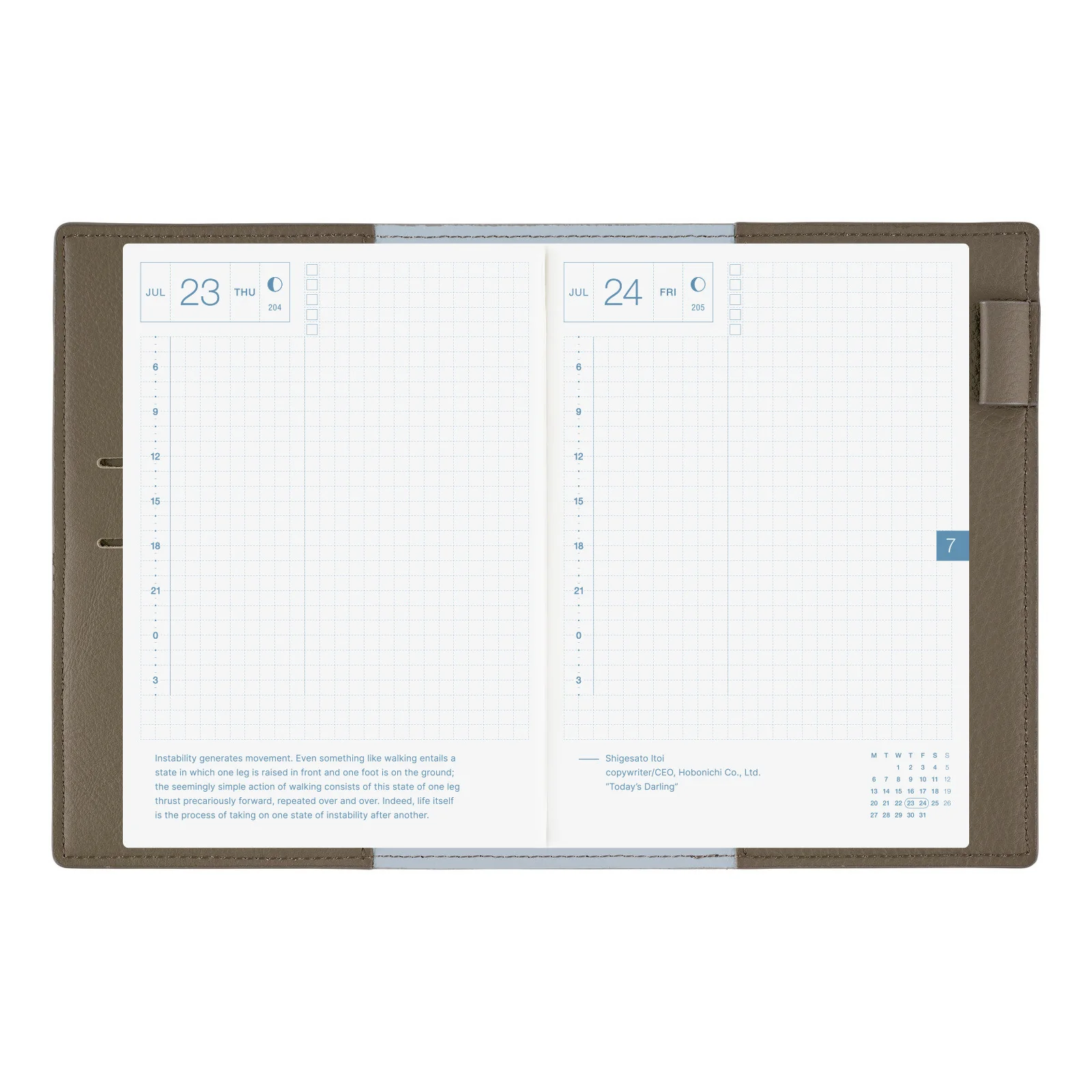 Okładka na kalendarz Hobonichi Techo A6 | Leather: Taut ( Grey & Light Blue) - Image 10