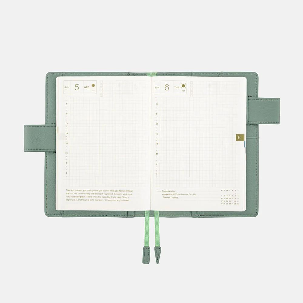 Okładka na kalendarz Hobonichi Techo A6 | Leather: Water Green - Image 8