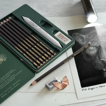 Ołówki grafitowe z akcesoriami Faber-Castell 11 Pitt Graphite Matt - Image 3