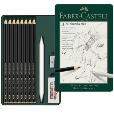 Ołówki grafitowe z akcesoriami Faber-Castell 11 Pitt Graphite Matt - Image 4
