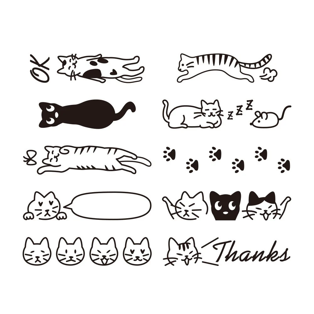 Pieczątka Midori Paintable Stamp | Kot - Image 3