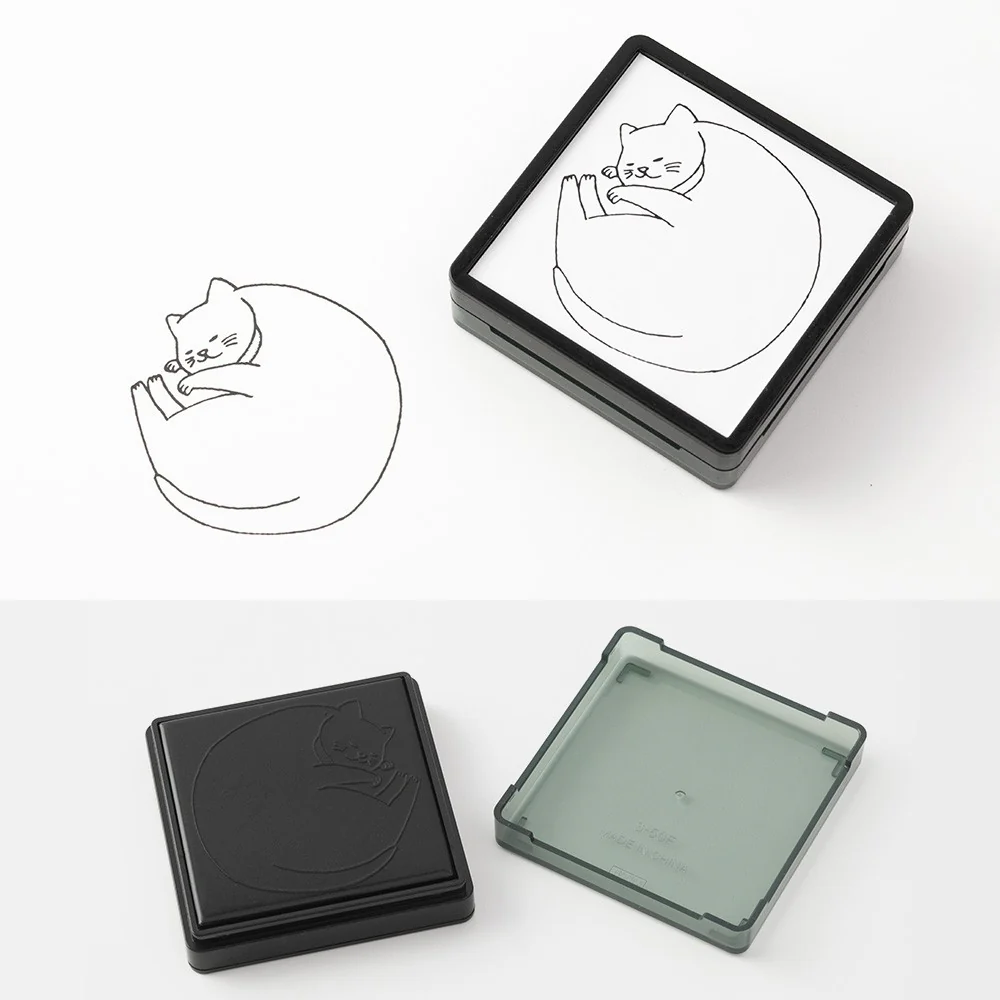Pieczątka z tuszem Midori Paintable Stamp | Kot - Image 3