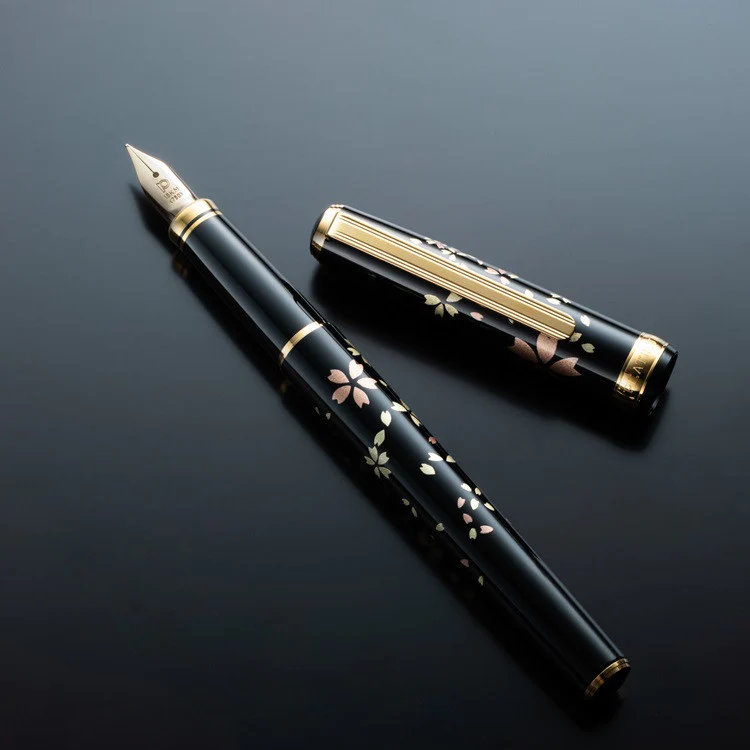 Pióro wieczne Platinum Vicoh Kanazawa Gold Leaf Swirling Petals of Cherry Blossom - Image 4