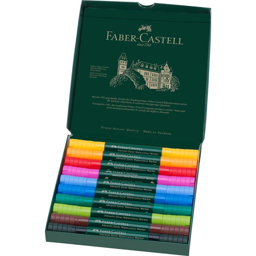 Pisaki Akwarelowe Faber-Castell Dwustronne | 10 sztuk - Image 2