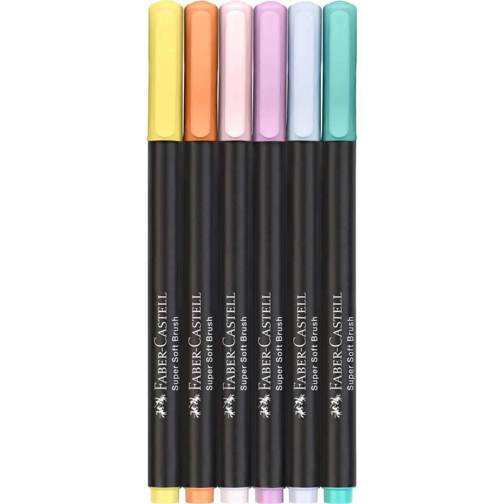 Pisaki Pędzelkowe Faber-Castell Black Edition Pastel | 6 sztuk - Image 2
