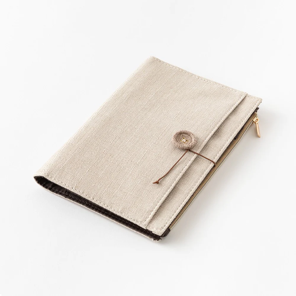 Płócienna okładka Midori Yuru Log B6 | Beżowa - Image 3