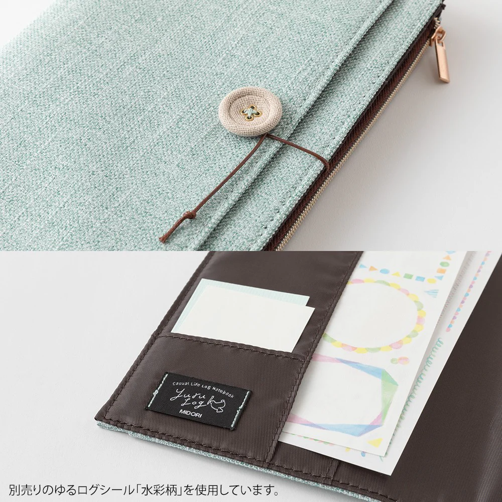 Płócienna okładka Midori Yuru Log B6 | Niebieska - Image 7