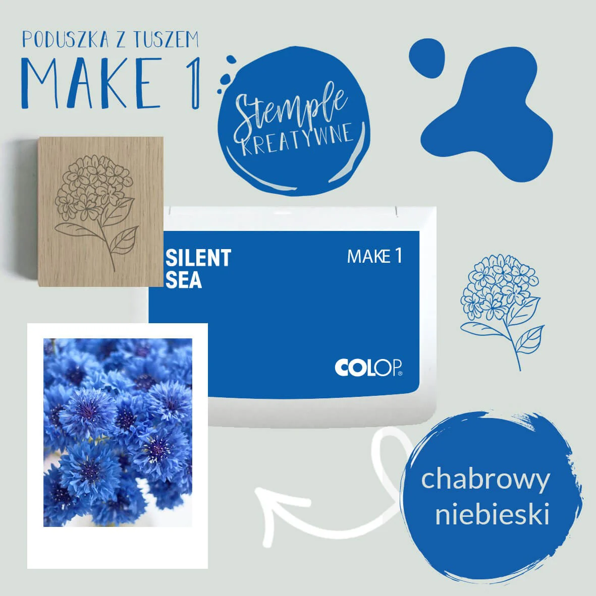 Poduszka do pieczątek | Chabrowy Niebieski - Image 2