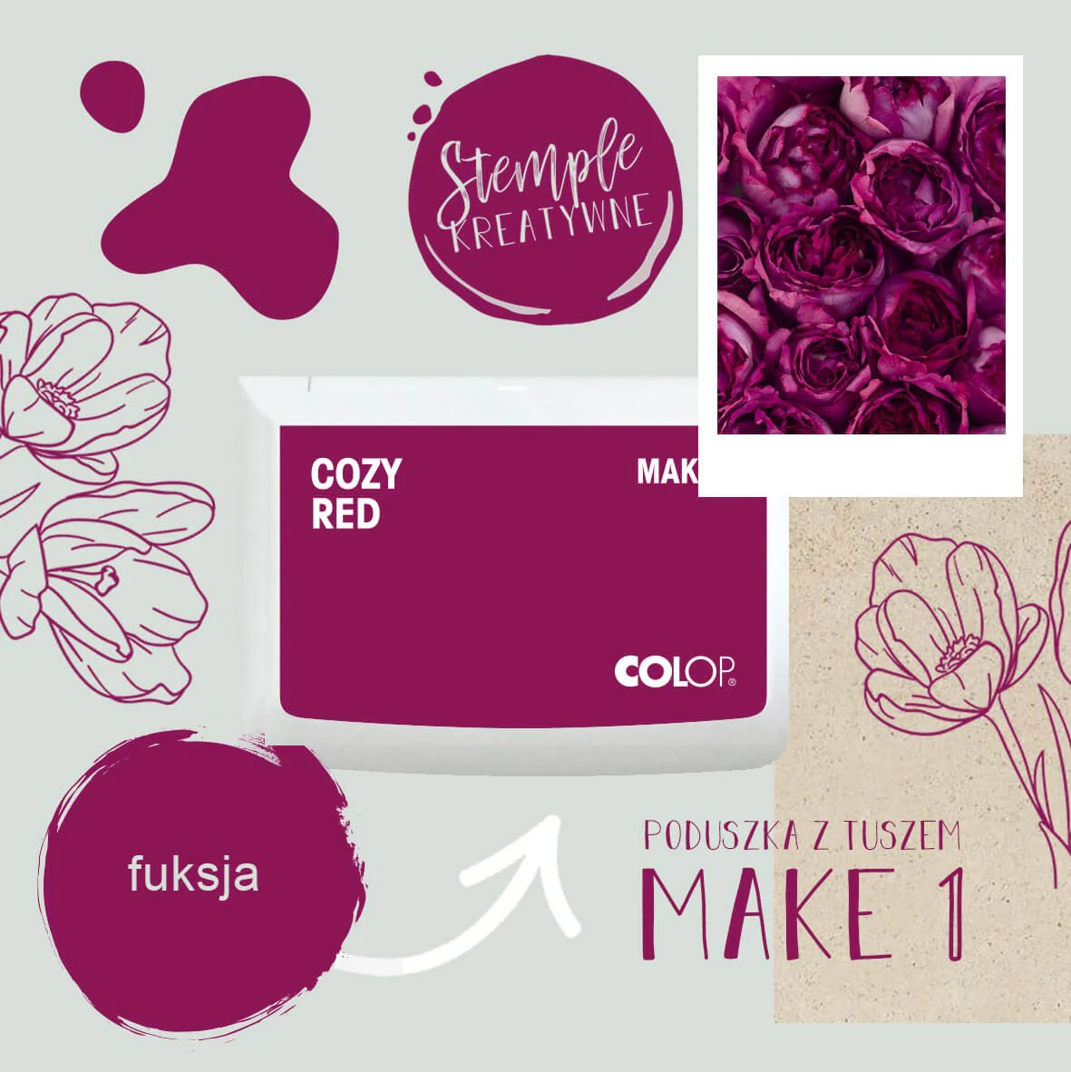 Poduszka do pieczątek | Fuksja - Image 2