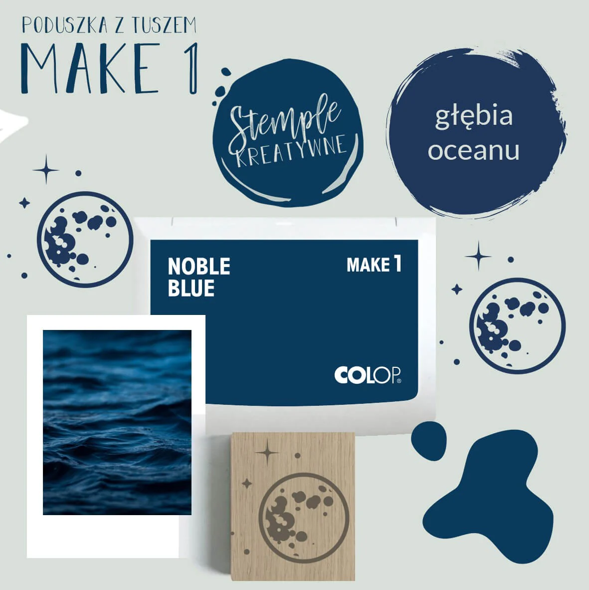 Poduszka do pieczątek | Głębia Oceanu - Image 2