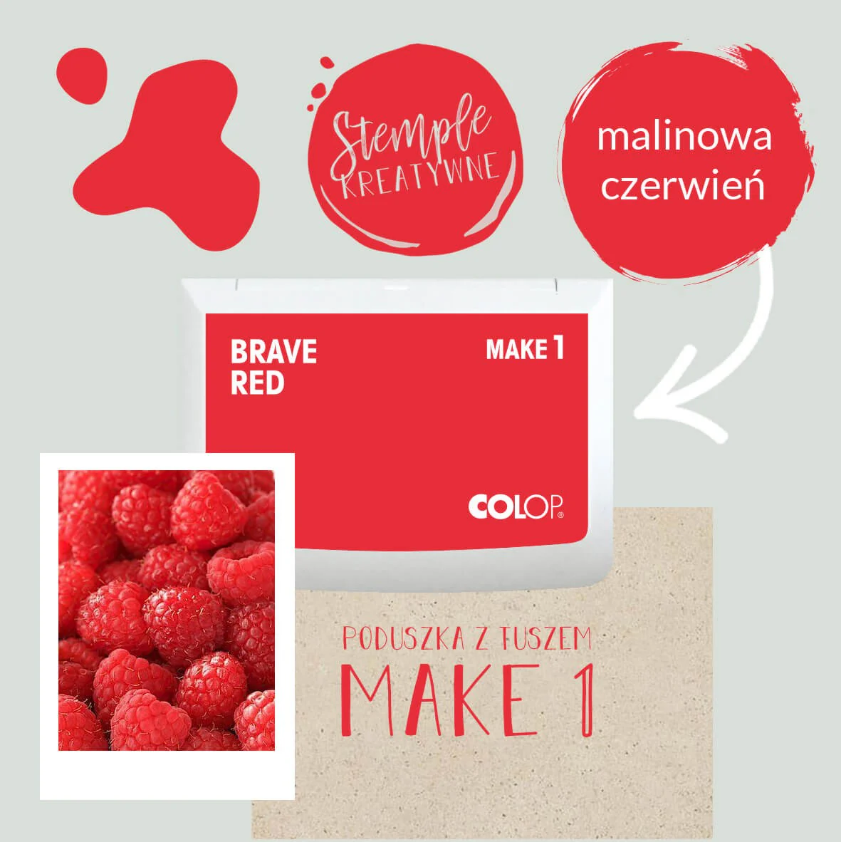 Poduszka do pieczątek | Malinowa Czerwień - Image 2